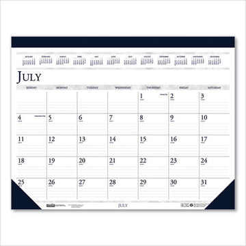 House of Doolittle™ Recycled Academic Desk Pad Calendar, 22 X 17, White-blue Sheets, Blue Binding-corners, 14-month (july To Aug): 2021 To 2022 freeshipping - TVN Wholesale